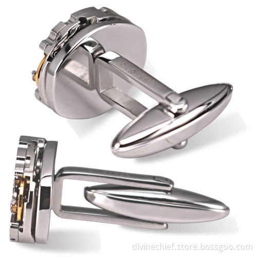 316L Stainless Steel Movement Cufflinks , Wholesale Custom Men Watch Movement Cufflinks